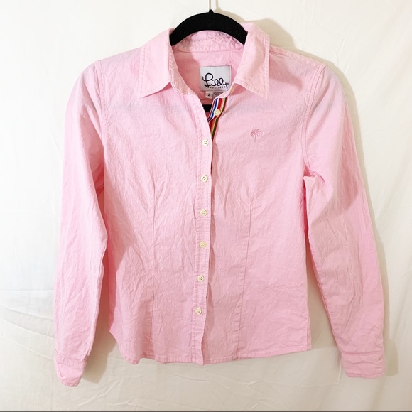 Lilly Pulitzer Size 2 Pink Button Down Top - Picture 1 of 8